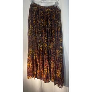 Women's skirt short circuit 100%cotton Sz M free size70's leopard print  lace w